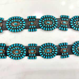 VMB turquoise sterling silver GOOORGOUS concho belt Victor Moses Begay SIGNED
